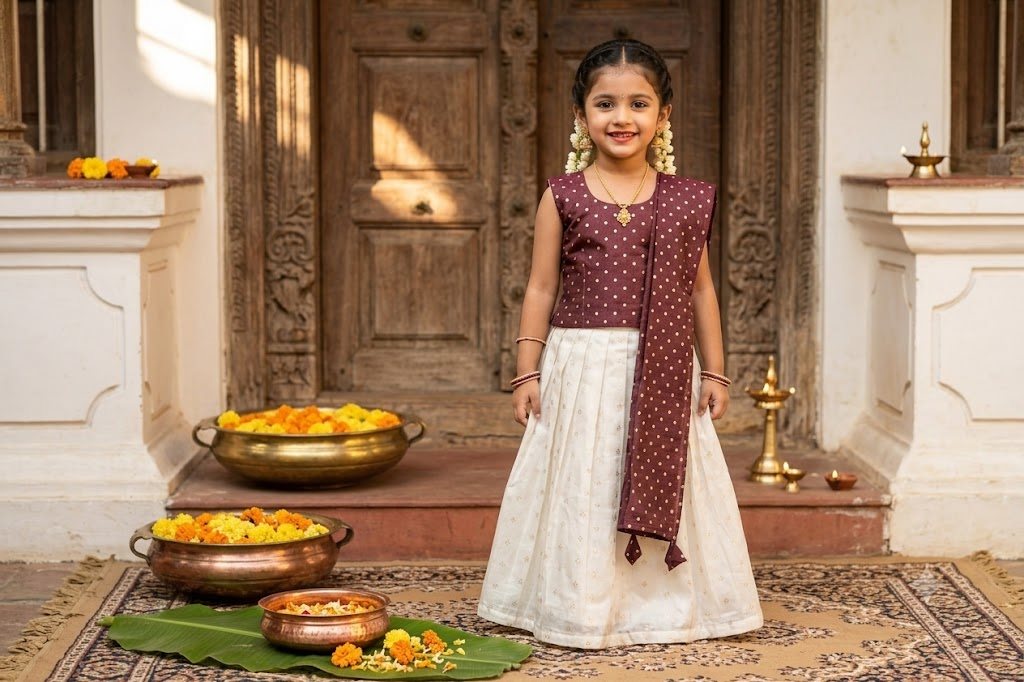 Chocolaty Lehenga - Skirt - Silk - GIRLS - KIDS | Trida Fashion